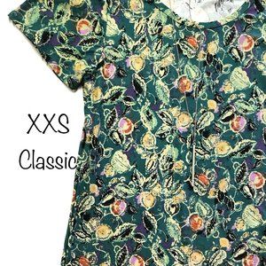XXS Lularoe Classic T Tshirt shirt teal flower aqua brand new NWT